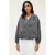 Motivi Double-breasted Denim Effect Bomber Jacket Grey