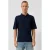 QS relaxed polo met linnen donkerblauw