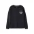 NAME IT KIDS junior rechtvallende longsleeve met patches en print – zwart