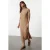 TRENDYOLMİLLA Dames Bruin Effen Midi Lang Casual Recht Jurken