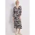 Street One Dames Midi-jurk met gespleten hals en print in Bruin