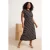 Trendyol Curve Dames Zwart Gestreept Midi Kort Casual A-lijn Grote maten Jurk