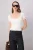 TRENDYOLMİLLA Dames Ecru Effen Kort Getailleerd Blouses