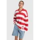 Alix the Label katoenen gestreepte sweater – rood