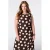 MS Mode midi zomerjurk met stippen Plus Size – bruin