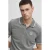 Blend slim fit polo BHNATE met contrastbies grijs melange