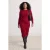 Trendyol Curve Dames Rood Effen Midi Lang Casual A-lijn Grote maten Jurk
