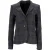Theory Ruit Enkelbreasted Blazer in Grijs Wol
