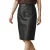 Dames zwarte leren Biker potlood lange midi rok – Monroe
