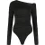 Malelions Women Drape Bodysuit | Black