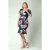 Topvintage exclusive ~ Katie Floral Jacquard pencil jurk in donkergroen en paars