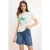 TRENDYOLMİLLA Dames Ecru Grafisch Kort Regular fit T-shirts