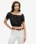 Superdry Vrouwen Korte top met Korte Mouwen en Smokwerk Zwart