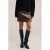 WE Fashion imitatieleren korte rok – bruin