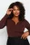 Trendyol Curve Dames Bruin Effen Lang Getailleerd Grote maten Blouses
