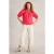 White Stuff Lexi Cotton Broderie Top Bright Pink