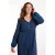 Didi blousejurk met borduursels en ceintuur – donkerblauw
