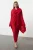 Trendyol Modest Dames Rood Effen Maxi Lang Stijlvol/Avond Recht Modest Avond Jurken