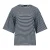 Gestreepte oversized top van viscose-elastaan ​​met ellebooglange mouwen