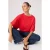 TRENDYOLMİLLA Dames Rood Effen Driekwart mouw Oversized T-shirts