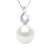 Hanger Acht Wit Goud – Diamanten 0,03 ct – Echte Gecultiveerde Zoetwaterparel Rond 9-10 mm