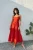 TRENDYOLMİLLA Dames Rood Effen Maxi Mouwloos Casual Skater Jurken