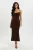 TRENDYOLMİLLA Dames Bruin Effen Maxi Mouwloos Casual Bodycon Jurken