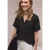 Street One Dames Blouse met gespleten hals en omslag in Zwart
