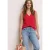 Street One Dames Top met V-hals en haakband in Rood