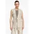 comma gilet met linnen beige
