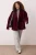 Trendyol Curve Dames Bordeaux Effen Lang Oversized Grote maten Jassen