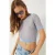 Kanten Textuur Crop Top met Ronde Hals
