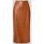 Jake*s Collection Midirok in Leerlook met Loopsplit