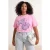 Trendyol Curve Dames Roze Grafisch Kort Oversized Grote maten T-shirts