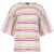 Gestreepte oversized katoenen ripstop-top met ellebooglange mouwen