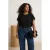 Trendyol Curve Dames Zwart Effen Kort Getailleerd Grote maten Blouses