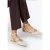 Wittchen Dames Leren Ballerina’s met Metallic Accenten, Beige, Natuurlijk Leer