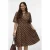 VERO MODA CURVE midi jurk met stippen bruin