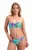 Cyell voorgevormde strapless bandeau bikinitop turquoise/roze