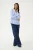 Blouse met lange mouwen Loose fit Blue/Chalk Graphic Print blue white