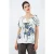 Bedrukte top met V-hals detail