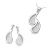 Orphelia Dames 925 Sterling Zilveren Set: Ketting-Hanger + Oorbellen – Zilver SET-5060