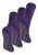 3 paar multiverpakking dames fleece pantoffelsokken | THMO | Ademende Crew Indoor Thermische Sokken met Grip – Paars