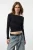 TRENDYOLMİLLA Dames Zwart Effen Lang Getailleerd Blouses