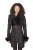Dames zwarte merino shearling jas met Toscana kraag-Fortaleza