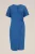 WE Fashion – Dames Midi jurk met plooidetail – Curve – Regular fit – Lichtblauw –   Plus Size