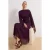 Trendyol Modest Dames Paars Effen Maxi Lang Stijlvol/Avond Recht Modest Jurken