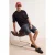 TRENDYOL MAN Heren Zwart Geborduurd Kort Oversized T-shirts