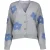 Geisha Vest Flowers Grey Melange/blue
