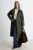 TRENDYOLMİLLA Dames Kaki Effen Lang Oversized Jassen